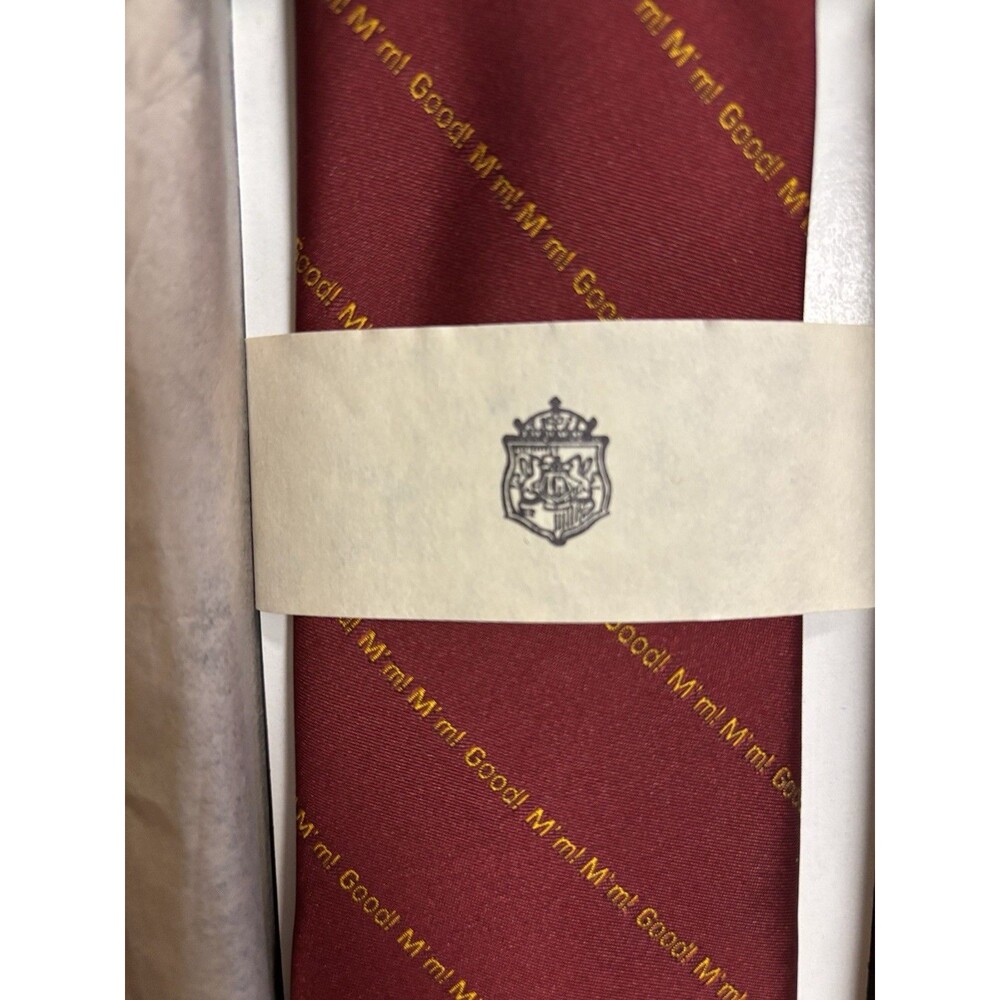 Vintage Campbell’s Soup Promotional Tie – M’m! M’m! Good! Red Silk Blend NIB USA
